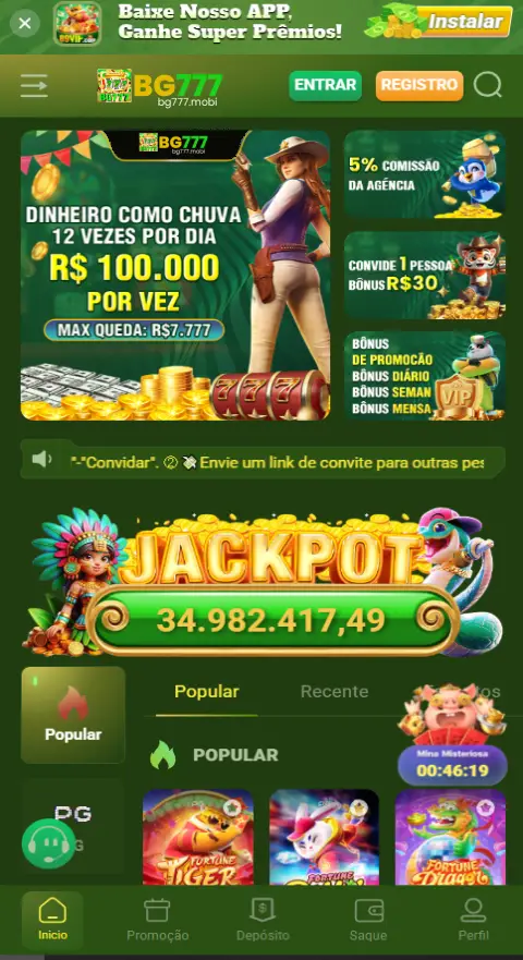 Aplicativo mobile do BG777 cassino